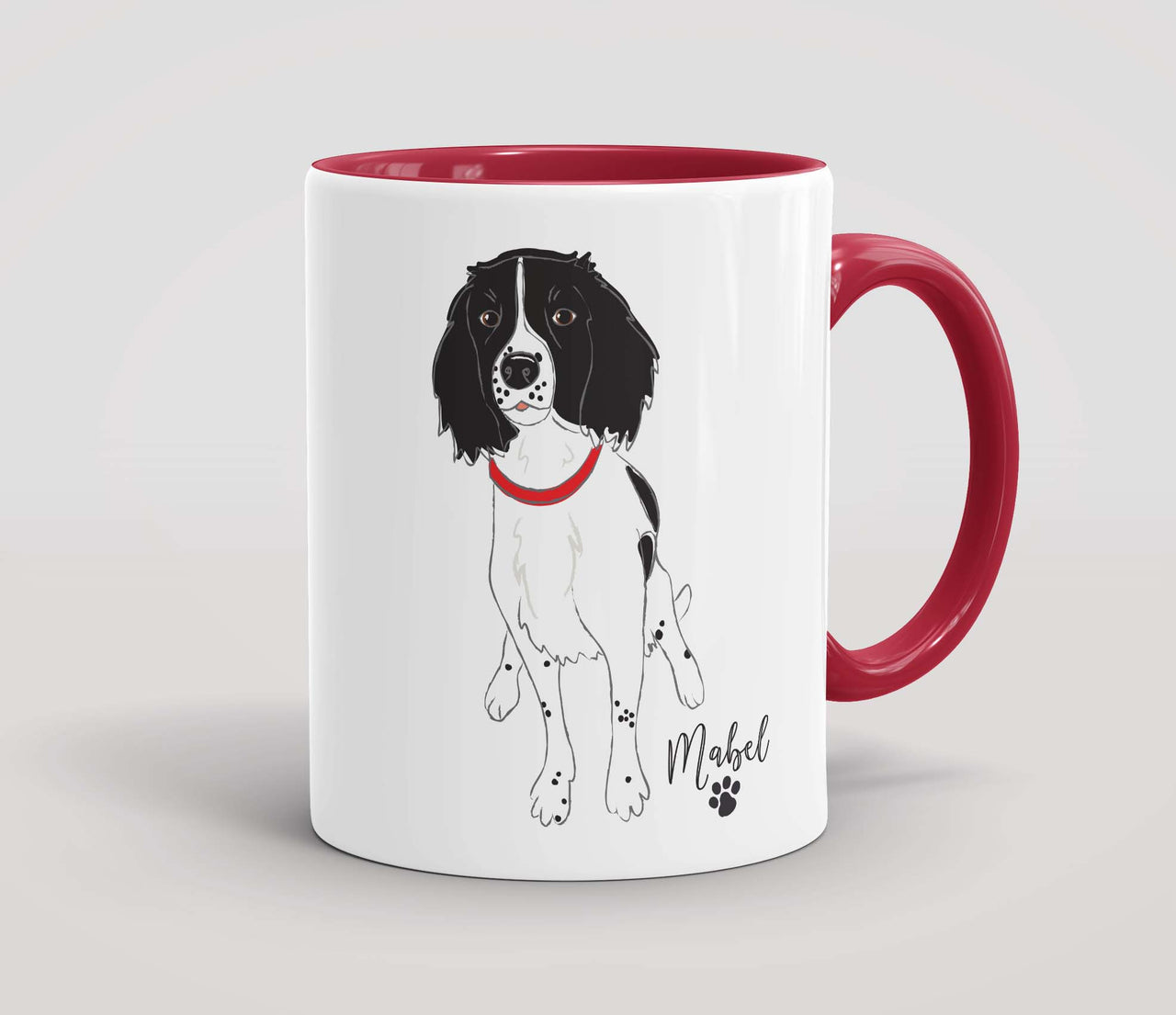 Personalised Black and White Springer Spaniel - Mug