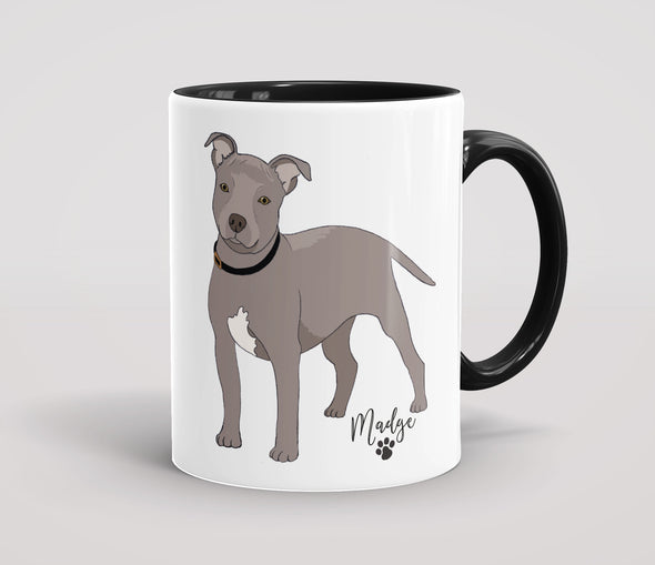 Personalised Grey/Blue Staffordshire Bull Terrier - Mug