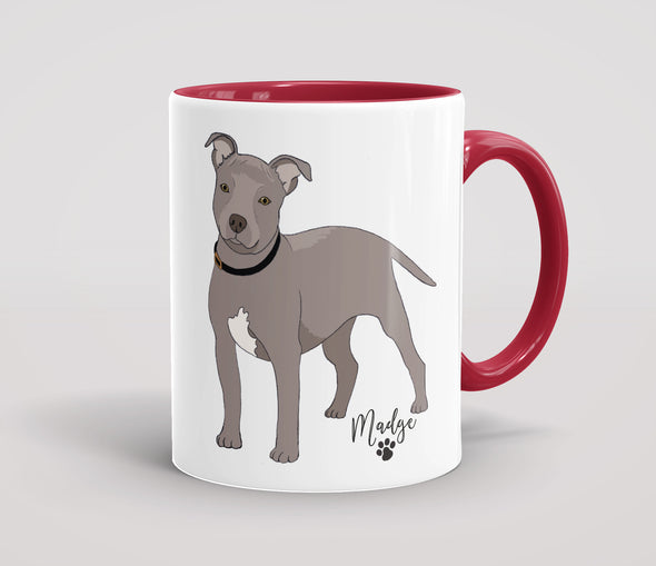 Personalised Grey/Blue Staffordshire Bull Terrier - Mug