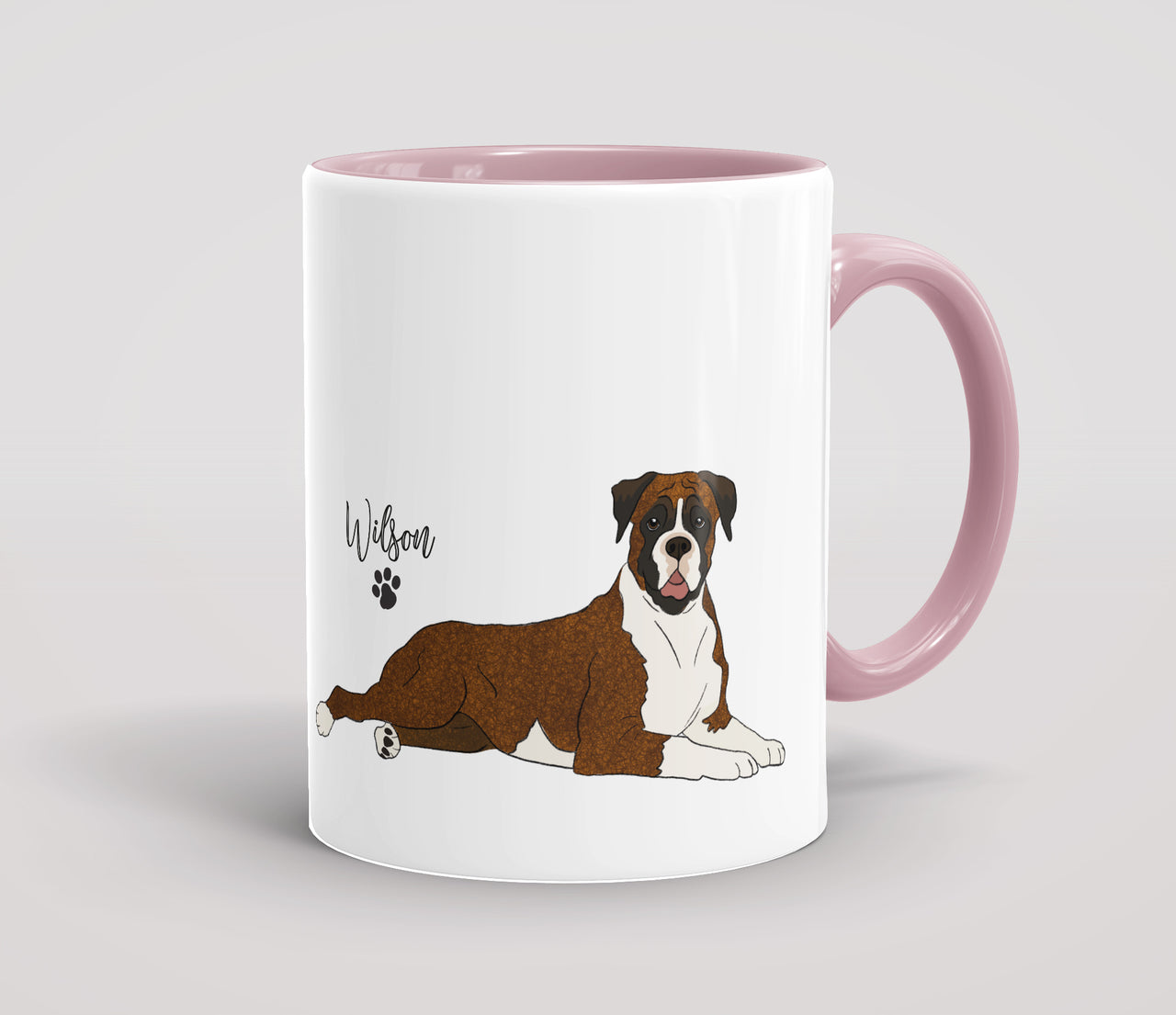 Personalised Brindle & White Boxer - Mug