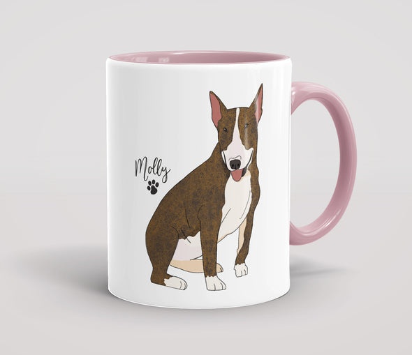 Personalised Brindle & White Bull Terrier - Mug