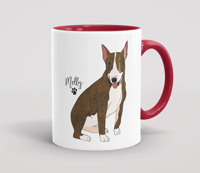 Personalised Brindle & White Bull Terrier - Mug