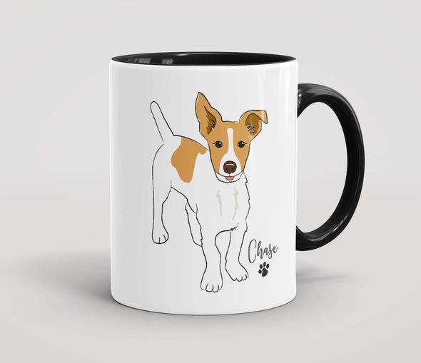 Personalised White & Brown Jack Russell Terrier - Mug