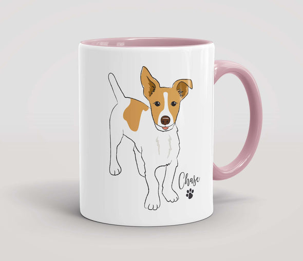 Personalised White & Brown Jack Russell Terrier - Mug