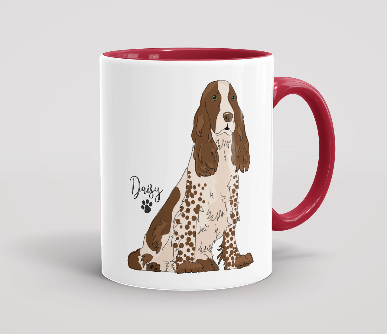 Personalised White & Brown Spot Show Spaniel - Mug