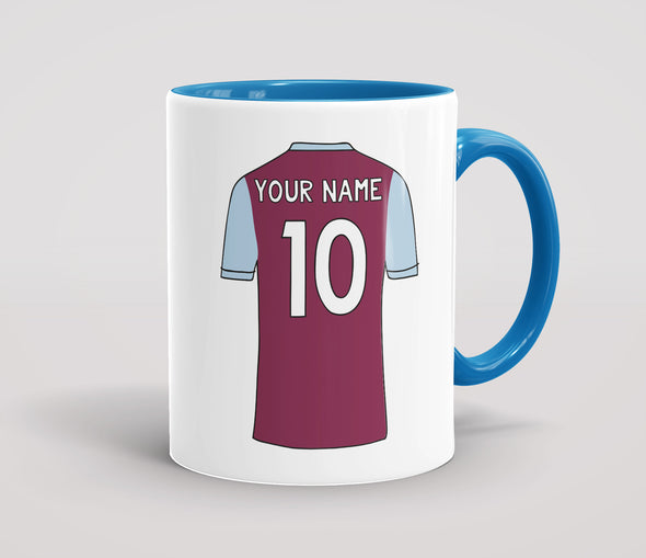 Personalised Football Shirt Claret & Blue - Mug