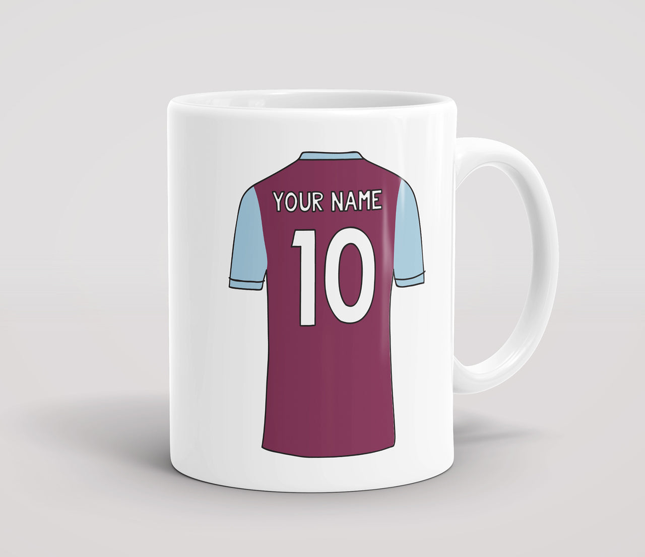 Personalised Football Shirt Claret & Blue - Mug