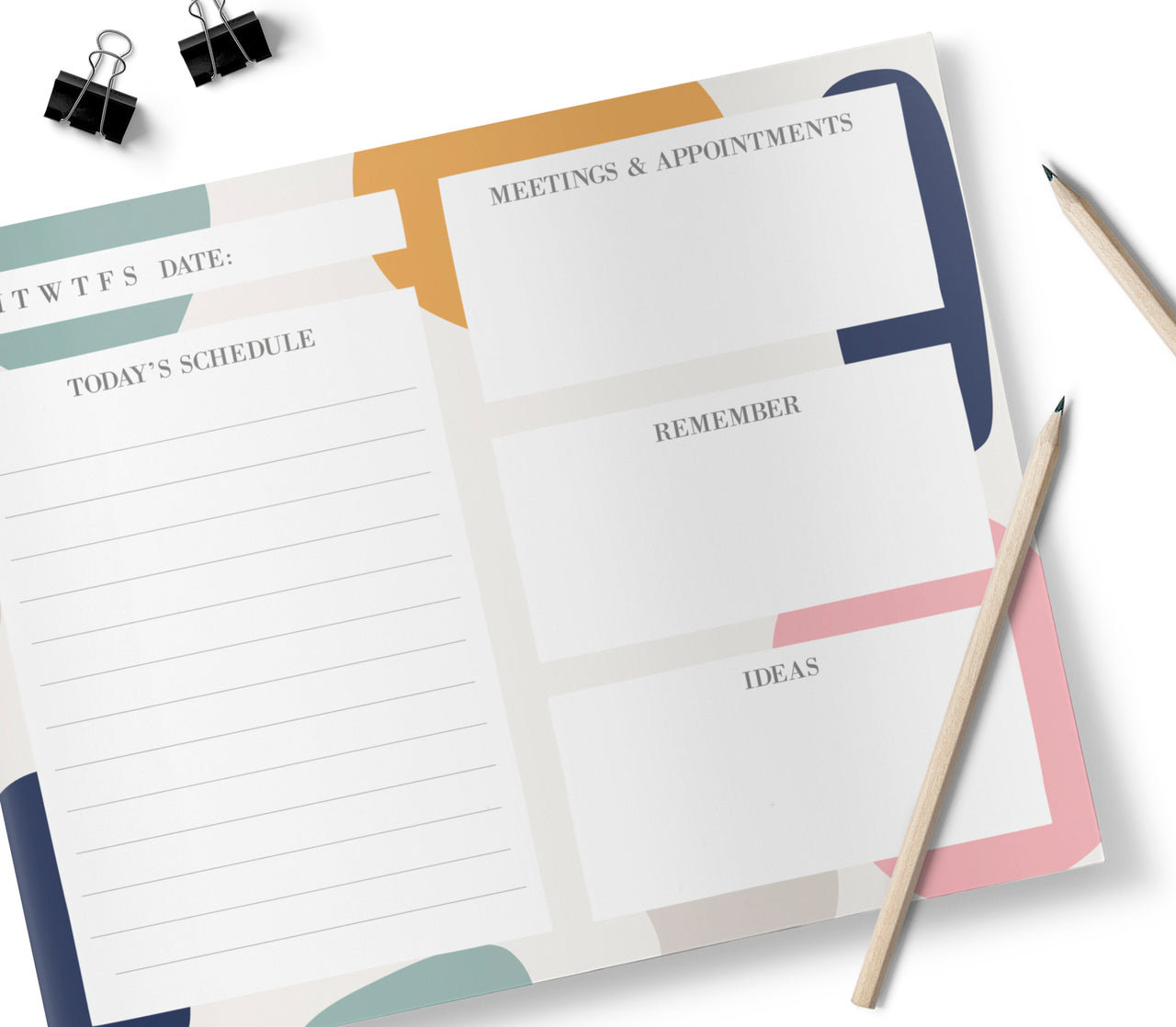 Colour Block, Day Schedule, Desk Planner