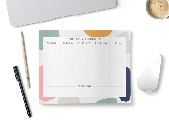 Colour Block Design, Week Schedule, Desk Planner