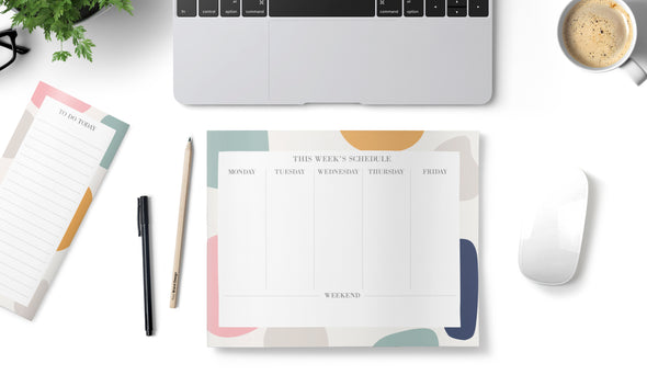 Colour Block Design, Week Schedule, Desk Planner