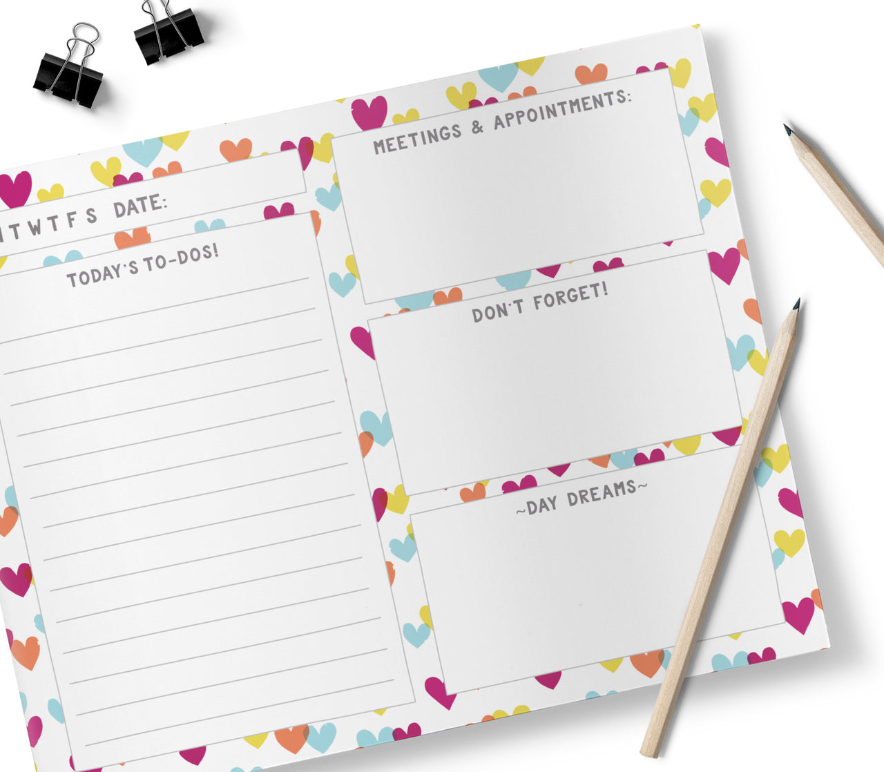 Confetti Hearts, Day Schedule Planner