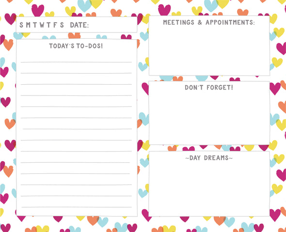 Confetti Hearts, Day Schedule Planner