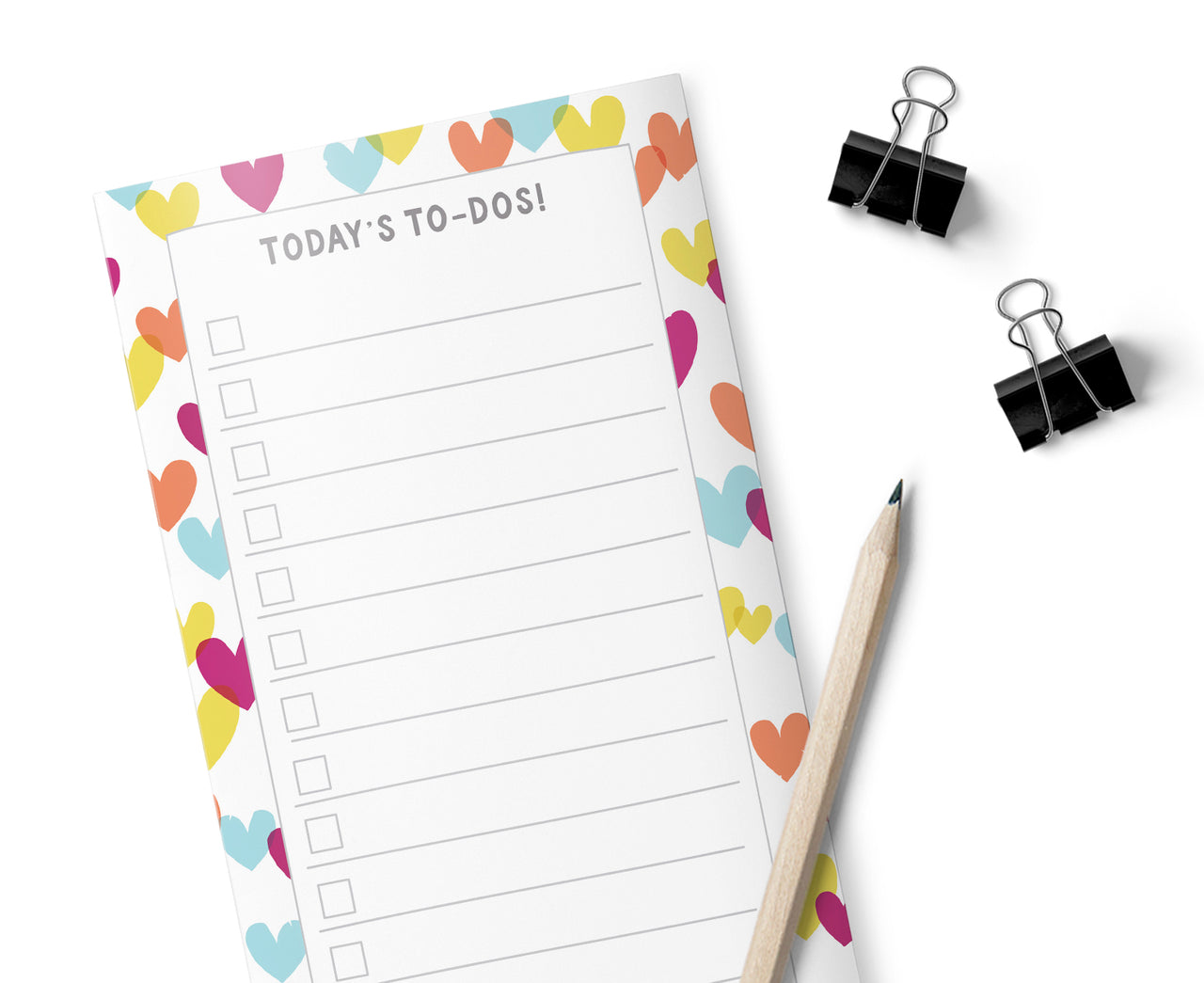 Today's To Do! Confetti Hearts, List Planner