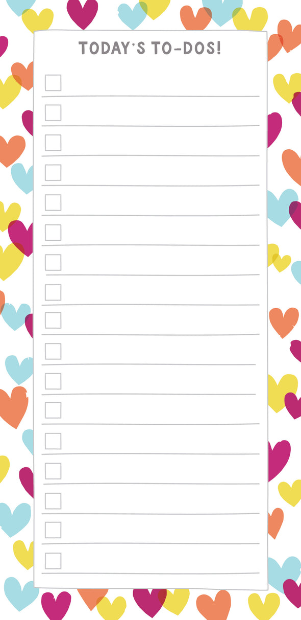 Today's To Do! Confetti Hearts, List Planner