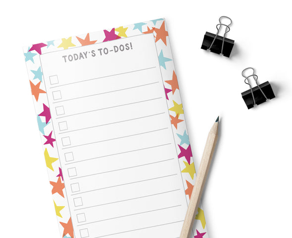 Confetti Stars, Day Schedule Planner, Desk Pad, Stationery