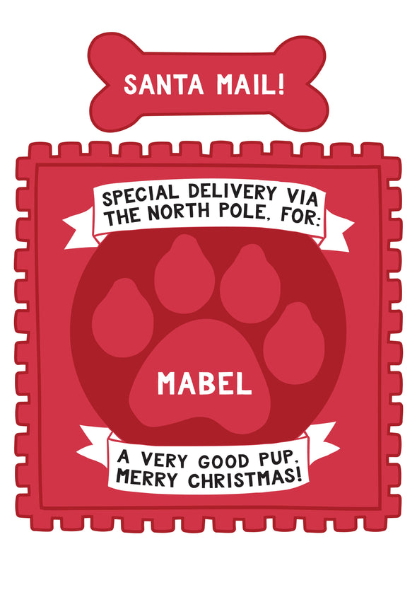 North Pole Stamp - Dog Sack