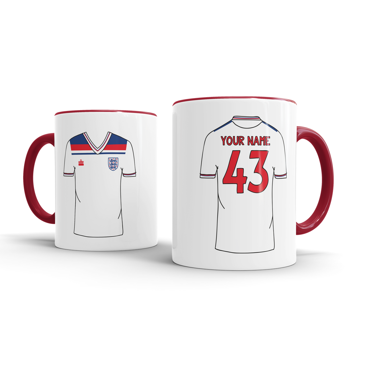 Personalised Retro Football Shirt Mug - ENGLAND