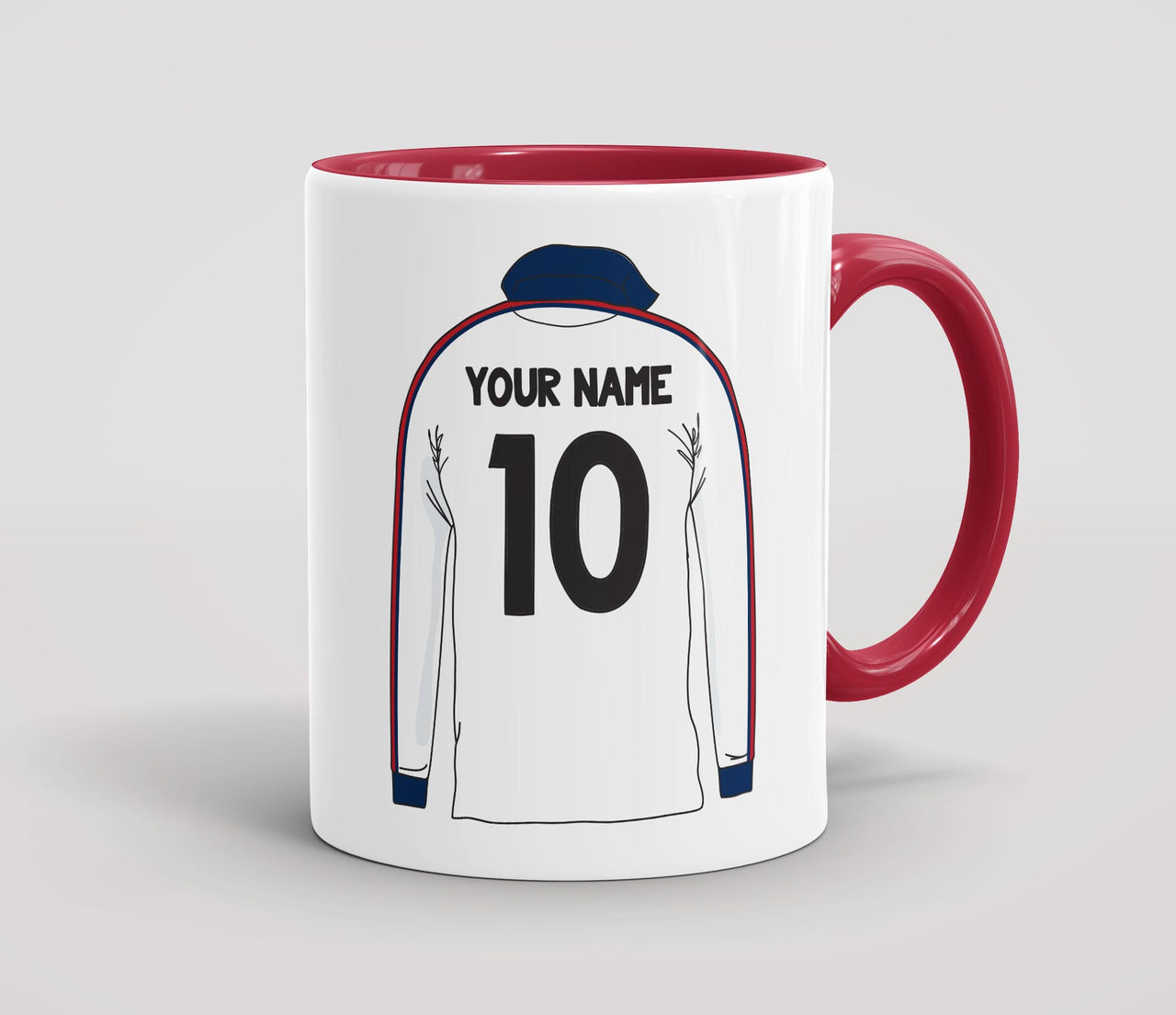 Personalised Retro Rugby Shirt Mug - ENG