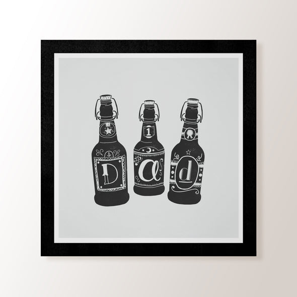 Dad Beer Bottles - Art Print