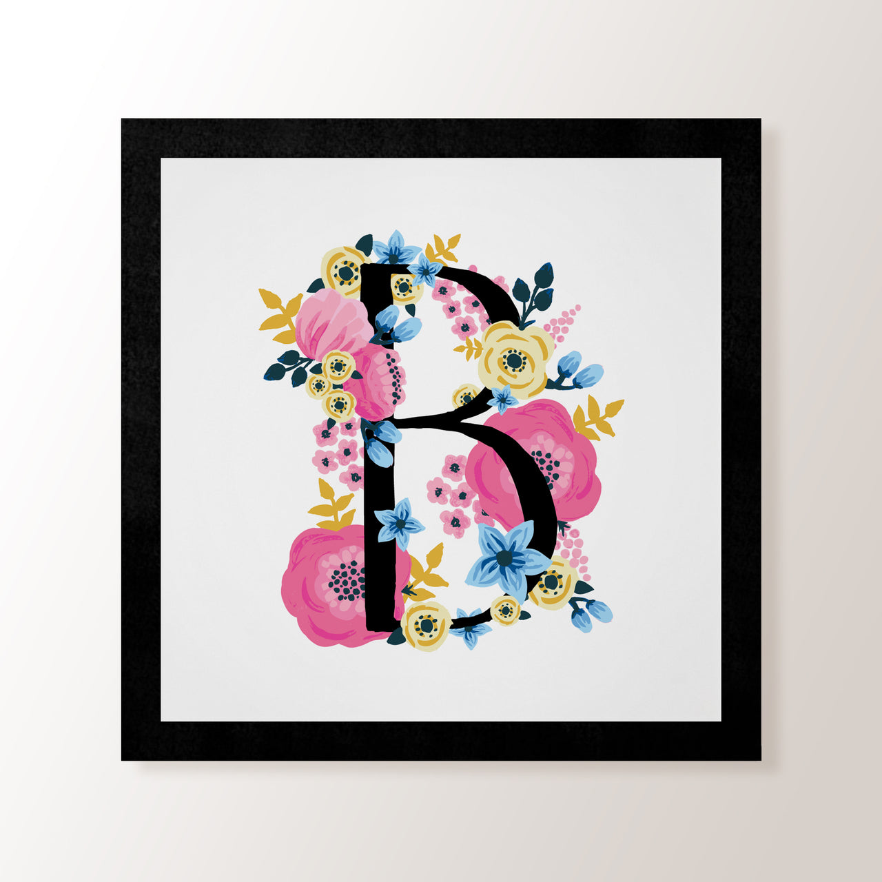 A - Z Floral Alphabet - Framed Art Print