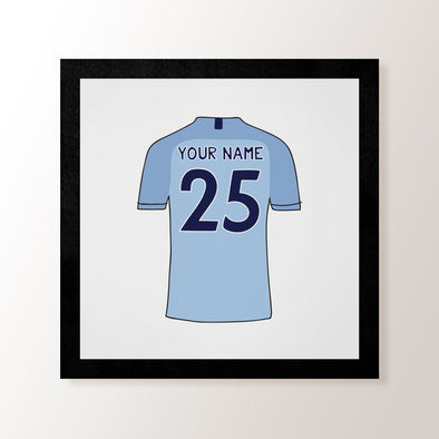 Personalised Football Shirt Light Blue - Art Print