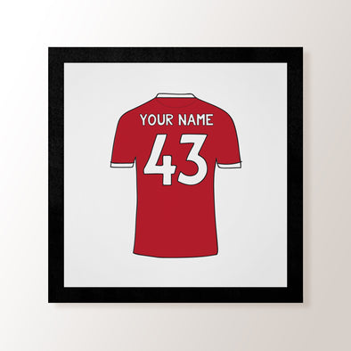 Personalised Football Shirt Red - Art Print