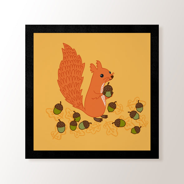 Squirrel & Acorns- Art Print