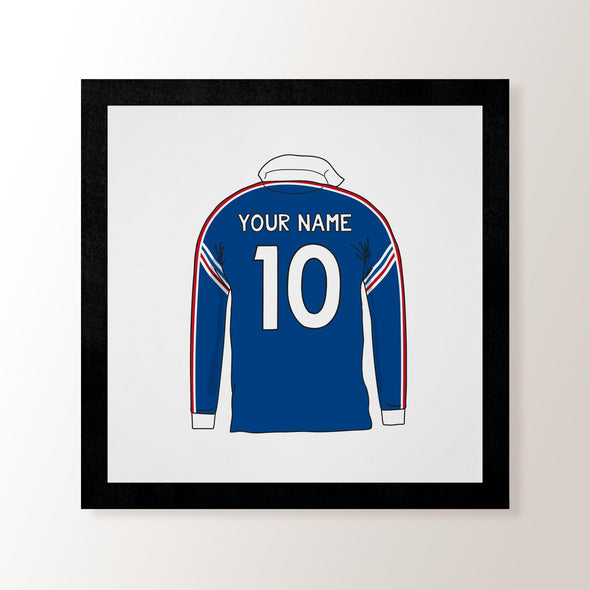 Personalised Retro Rugby Shirt Art Print - FRA