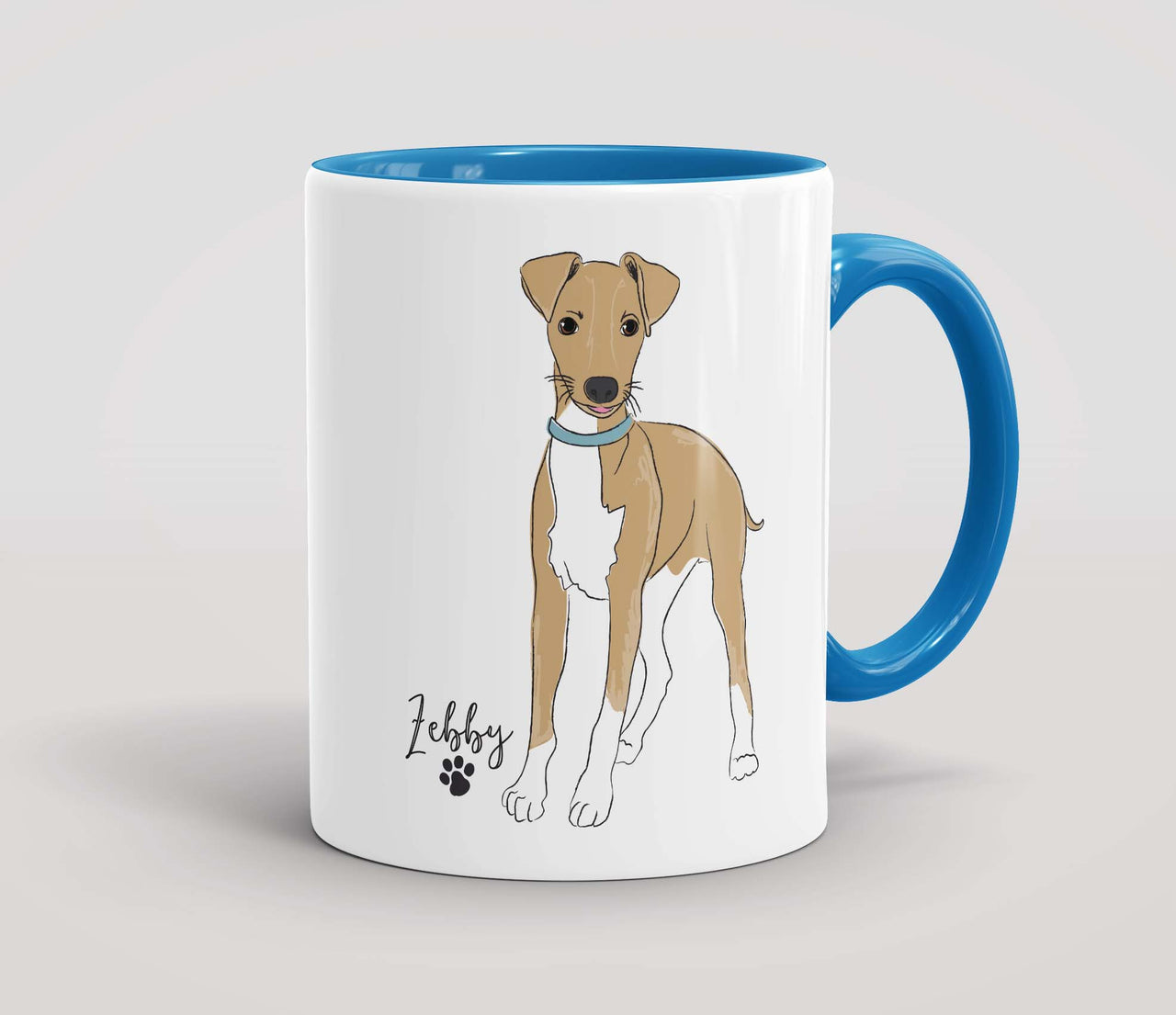 Personalised Fawn & White Whippet - Mug