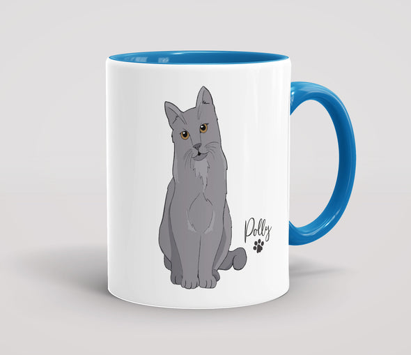 Personalised Grey Cat - Mug