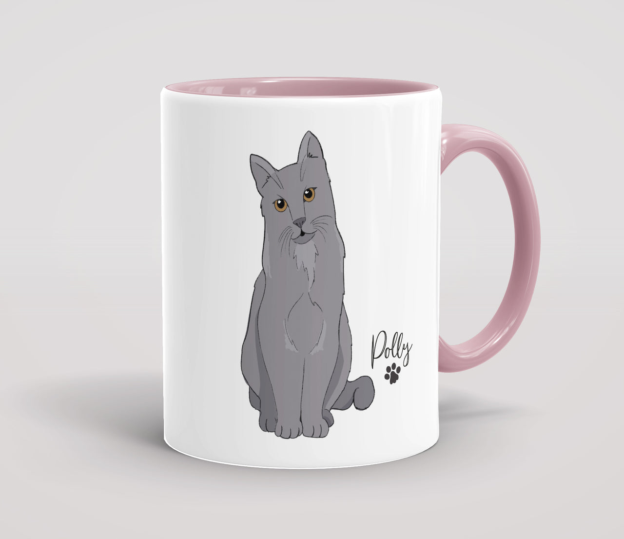 Personalised Grey Cat - Mug