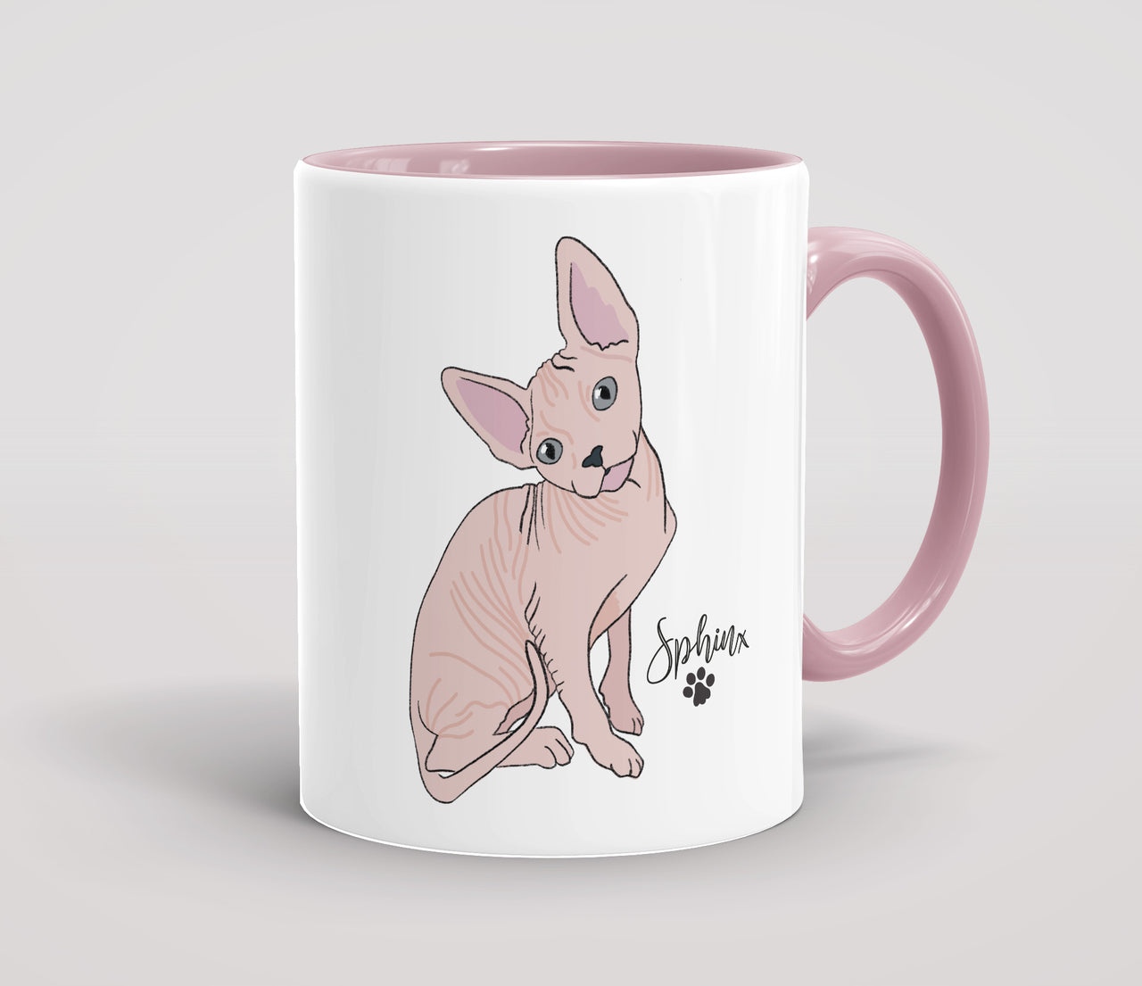 Personalised Pink Sphynx Cat - Mug