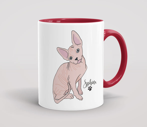Personalised Pink Sphynx Cat - Mug