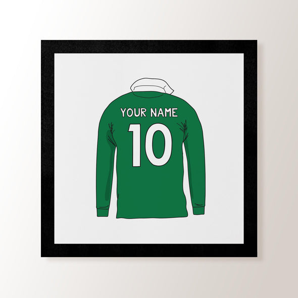 Personalised Retro Rugby Shirt Art Print - IRE