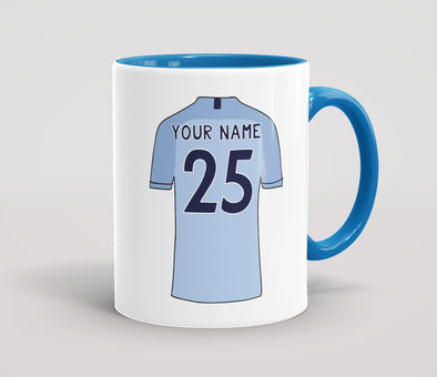 Personalised Football Shirt Light Blue - Mug