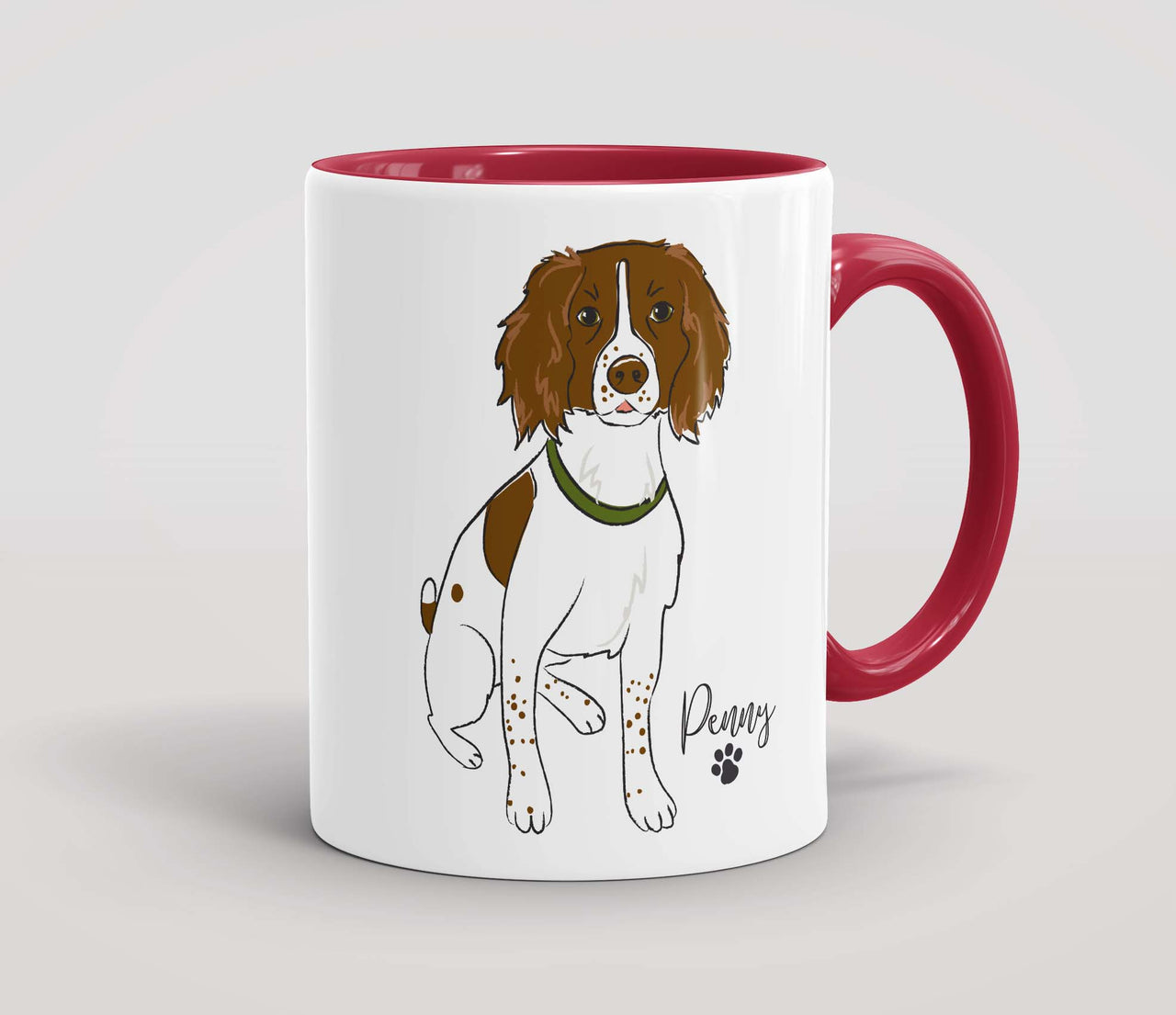 Personalised Liver and White Springer Spaniel - Mug