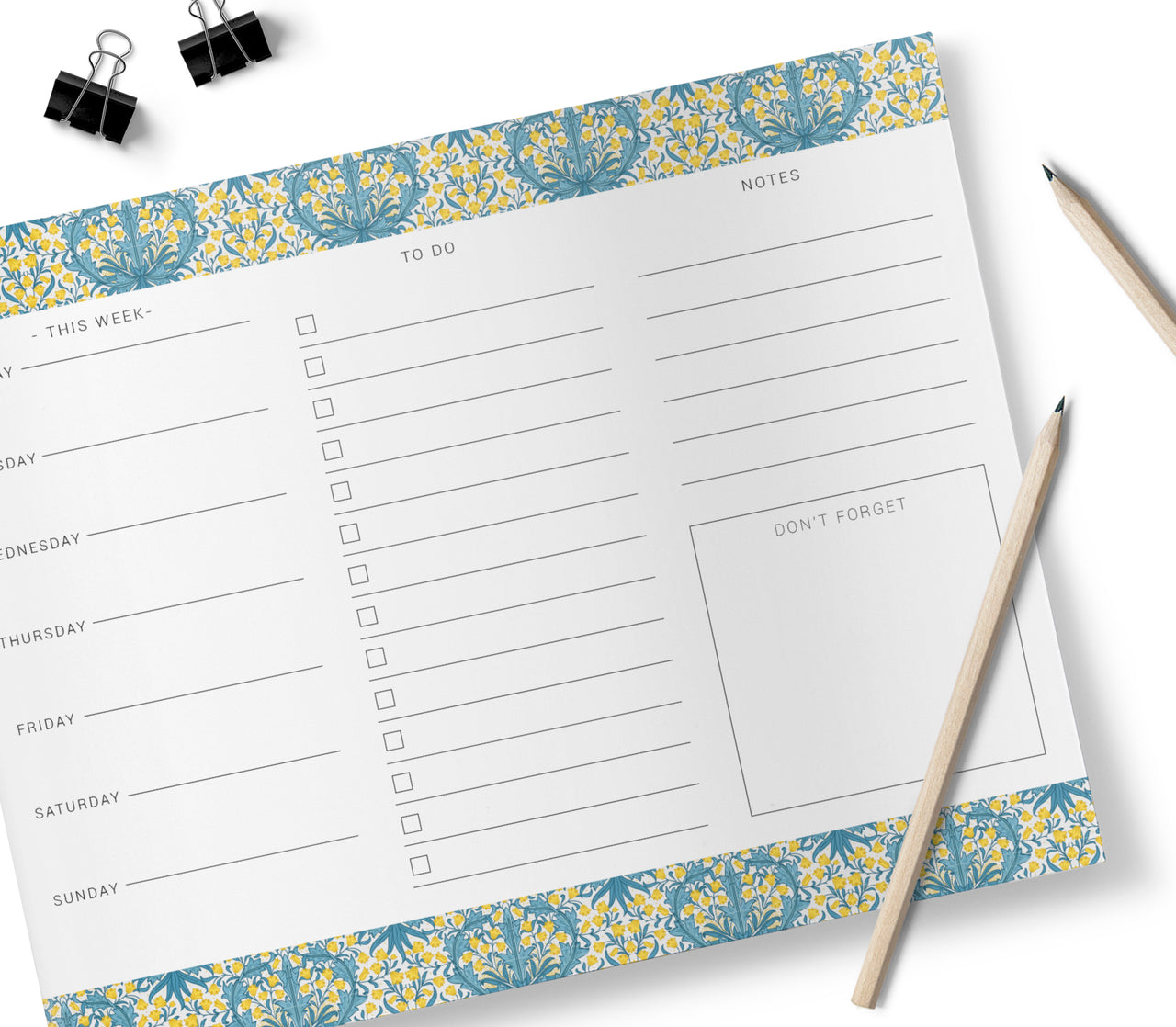 William Morris Bluebell, To Do List, Desk Planner