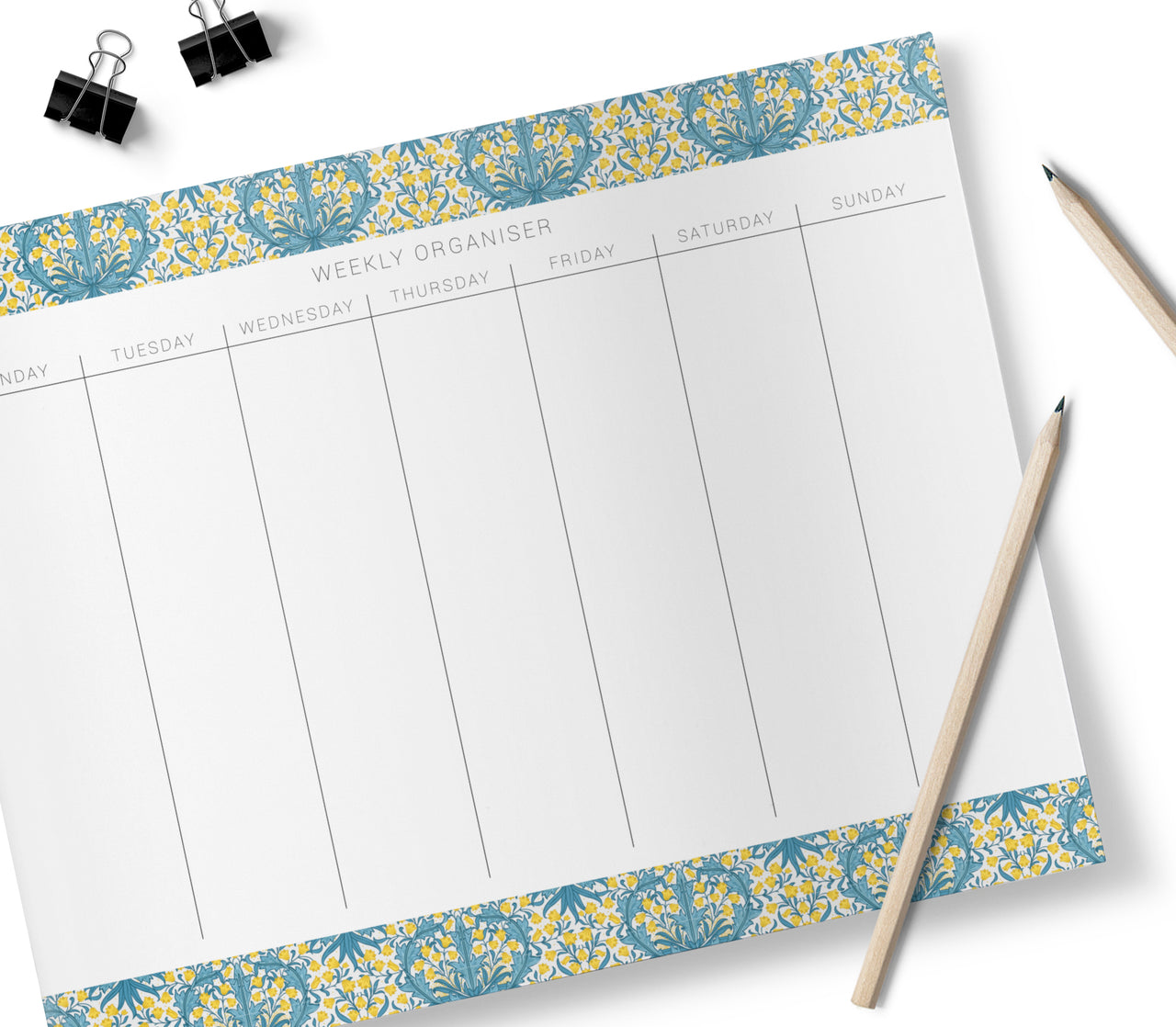 William Morris Bluebell, Weekly Planner, Desk Pad