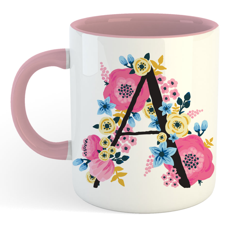 A - Z Floral Alphabet Mug