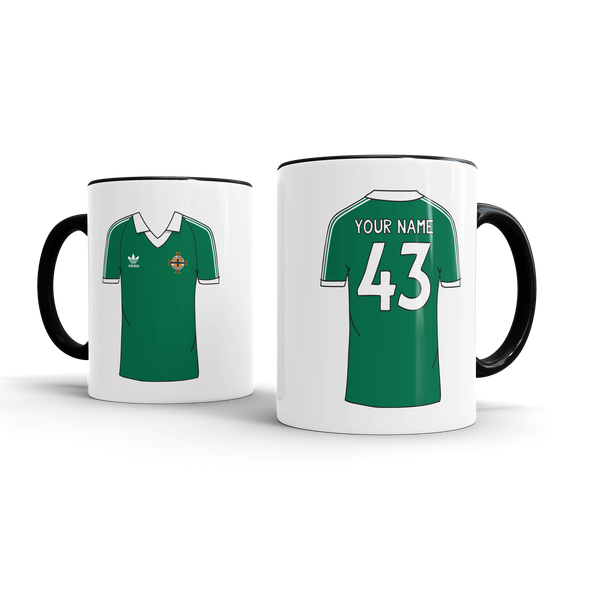 Personalised Retro Football Shirt Mug - NORTHERN IRELAND