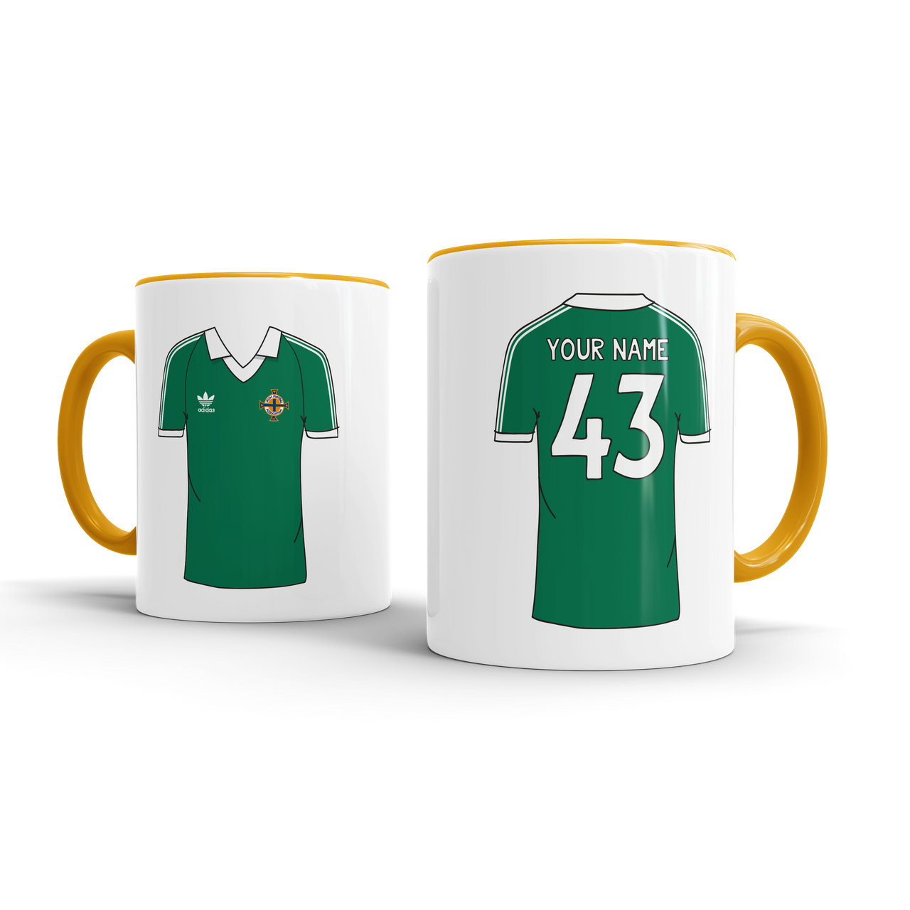 Personalised Retro Football Shirt Mug - NORTHERN IRELAND