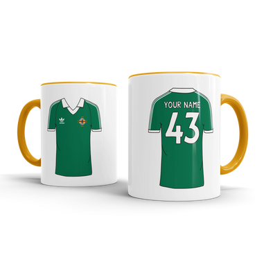 Personalised Retro Football Shirt Mug - NORTHERN IRELAND