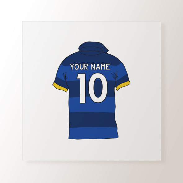 Personalised Rugby Shirt Blue - Art Print