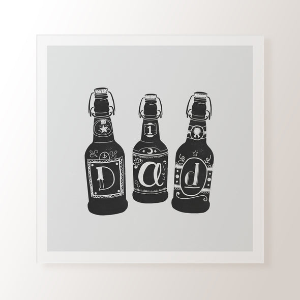 Dad Beer Bottles - Art Print