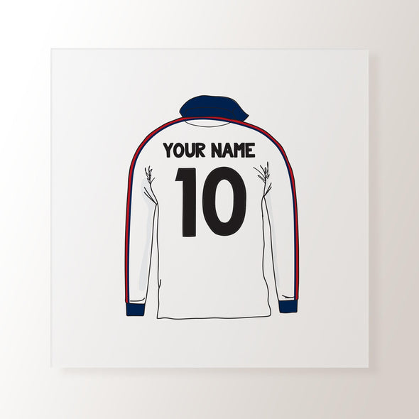 Personalised Retro Rugby Shirt Art Print - ENG