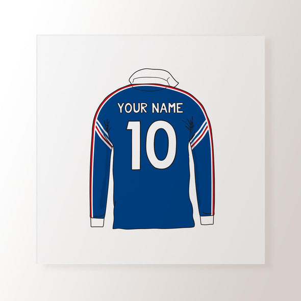 Personalised Retro Rugby Shirt Art Print - FRA