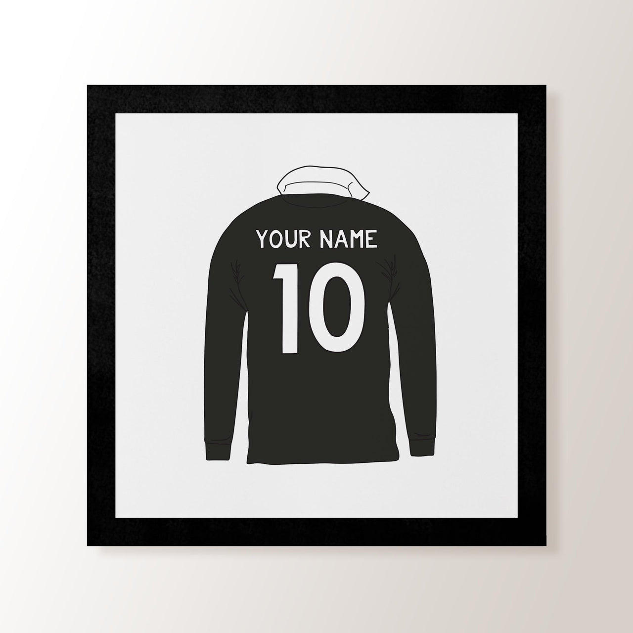Personalised Retro Rugby Shirt Art Print - NZ