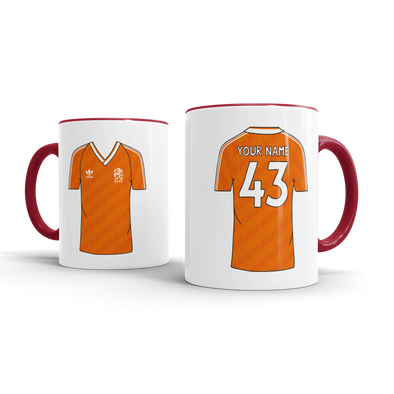 Personalised Retro Football Shirt Mug - NETHERLANDS