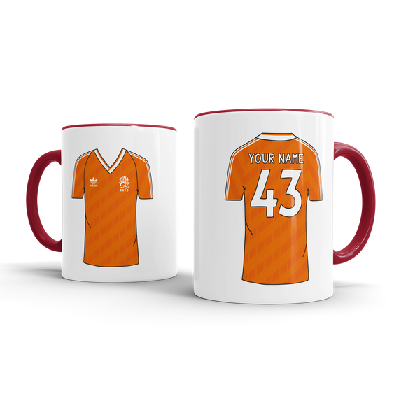 Personalised Retro Football Shirt Mug - NETHERLANDS
