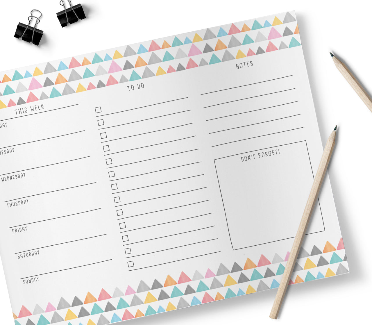 Rainbow Triangles, Week Organiser, Desk Pad